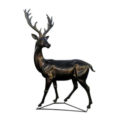 China World Wide Life Size Modern Fiberglass Fiberglass Vivid Garden Animals Deer Sculpture for sale