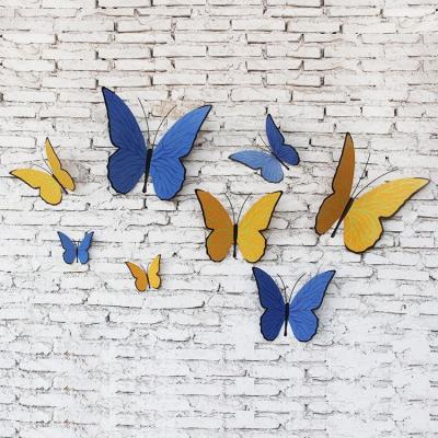 China Global Hot Sale Indoor Decoration Hotels, Restaurants, Clubs and House Stainless Steel Color Butterfly Wall Pattern Art for sale