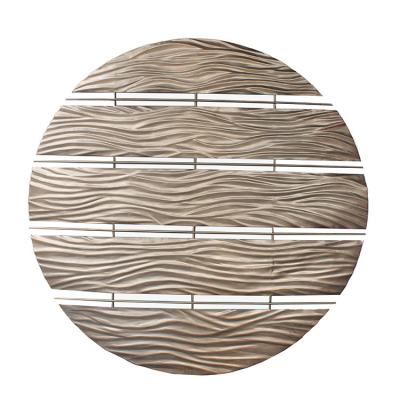 China Global Supply Factory Direct Brass Coat Stainless Steel Round Corrugated Wall Art for sale