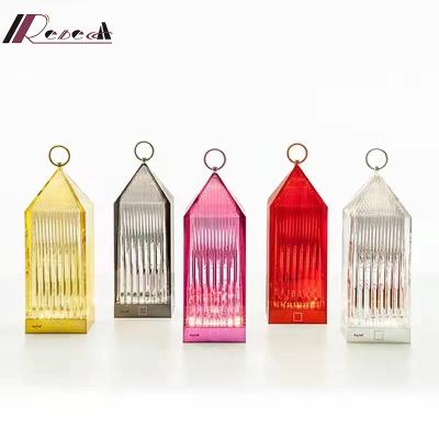 China Hotel 75 80 0.8 Modern LED Restaurant Table Light Rechargeable Modern Acrylic Crystal Table Lamp Italian Battery Touch Control for sale