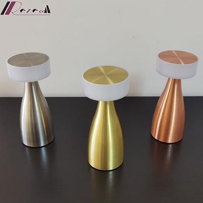 China Retro Modern Wireless Portable Metal Table Lamps Battery LED Night Lights for sale