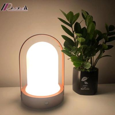 China Modern portable led table lamp wireless rechargeable glass hotel restaurant outdoor table lamp for sale