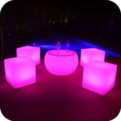 China Outdoor dining event cube set table set led light cube table seat glow cube seat chair for sale