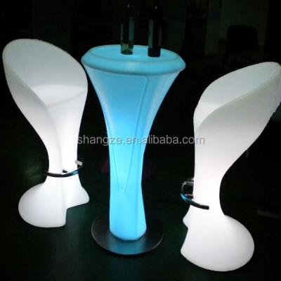 China Waterproof PE RGB Color Changed LED Coffee Bar Chair& Catering Table for sale