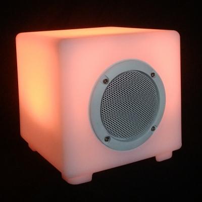 China Hotel Speaker Music Smart Rechargeable Wireless Control Led Cube Flashing Light for sale