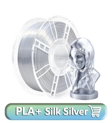 China Diameter 1.75mm  Silk Light Silver PLA Toughness Enhanced 3D Printer Filament 1kg for sale