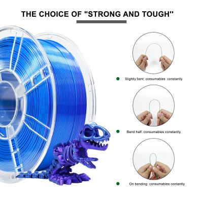 China 3D Printer Silk Dual Color Purple Blue PLA+ Filament 1.75mm Strong Toughness for 3d Printing Filament for sale