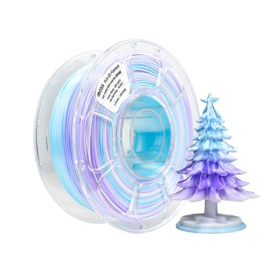 China Silk Gradient PLA+ 3D Printer Filament 1.75mm, Gradient White Purple Blue 1kg Spool Tri Color 3D Printing Filament for sale