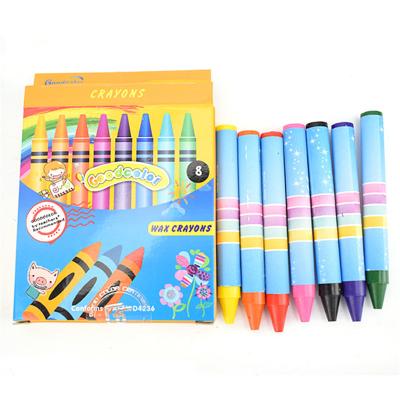 China Student School Supplier Non-Toxic Customized Logo Color Jumbo Crayon Wax Pencil With 8pcs /12pcs One Set for sale