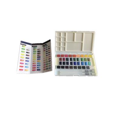 China PP Plastic Case +Calcium Carbonate 36 Colors Set Solid Travel Paint Color Students Water Drawing Paints for sale