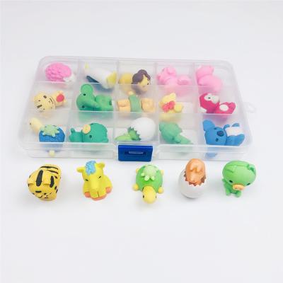 China Eraser Promotional Design Come Apart Puzzle New Toys Animal Pencil Eraser Rubber For Gifts Classroom Prizes Carnival Gifts for sale