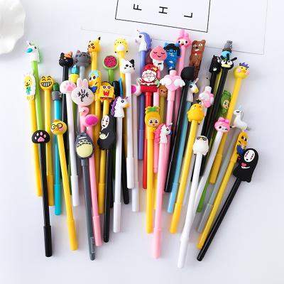 China Creative Promotional Pen Plastic Cartoon Unicorn Black Gel Ink Pen For Kids Novelty School Gift for sale