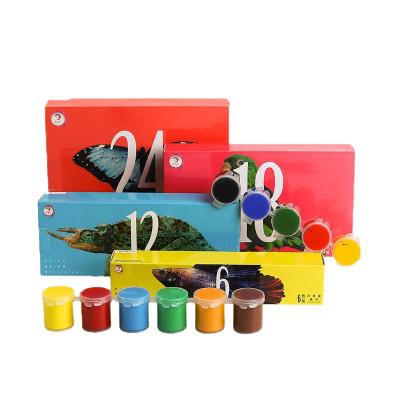 China Wooden Acrylic Paint Non-Toxic 6color 15 Ml DIY Set Washable Kids Drawing Acrylic Kits With Paintbrush for sale