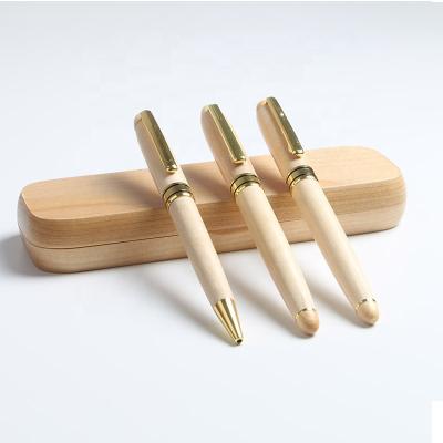 China Office & Retractable Bamboo Ballpoint Pen Wood Handle Custom Ballpoint Pen Sustainable Office Products School Pens for sale