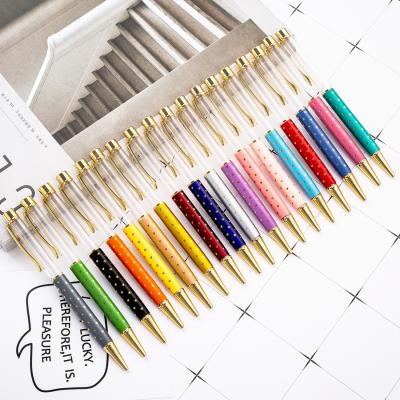 China Office & School Promotional Pen pen 0.5 mm tip DIY brand glitter tube tip Pen Custom Metal Pen With empty logo for sale