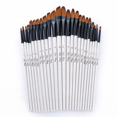 China Nylon Customized 12 Sticks Nylon Hair Watercolor Brush Artist Paint Brush Oil Paint Brush for sale