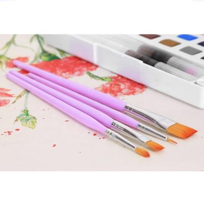 China Nylon Handle 3pcs Colorful Paint Brushes Kids Artist Paint Brush Set for sale