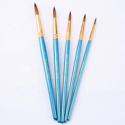 China Custom Nylon Art Paint Brushes 5pcs Flat Brush Set for Chinese Painting for sale