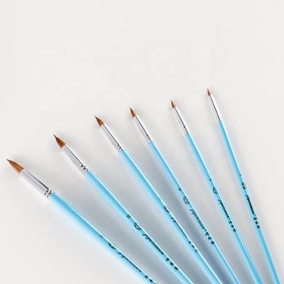 China Professional 6pcs Nylon Round Tip Wood Tip Paint Brush Nylon Peart Supplies The Paintbrush for sale