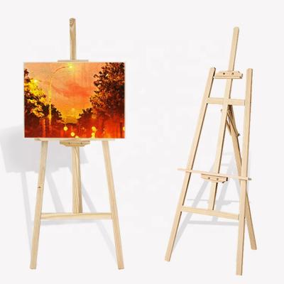 China Wooden Easel Easel Polished Varnished Pine Beech Wood Easel Artist Studio Painting Easel for Painting or Display for sale