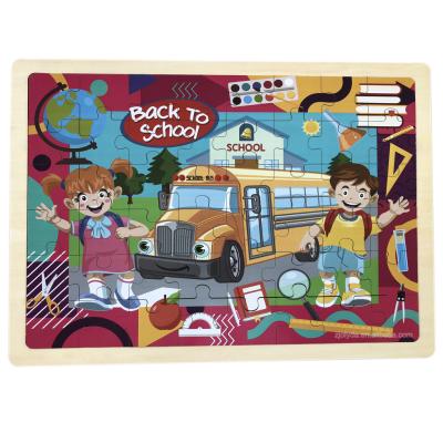 China Eco-friendly educational school bus puzzle for kids for sale