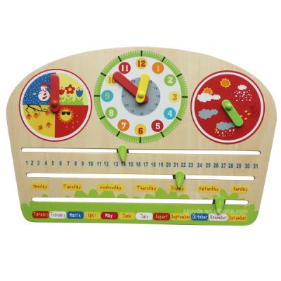 China Colorful Wooden Environmental Children's Calendar Puzzle Game for sale