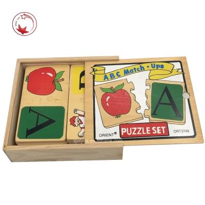 China Alphabet Teaching Wooden Puzzle Learning Toys For Children for sale