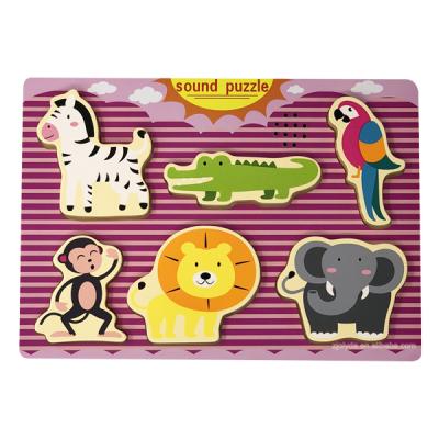 China Eco-friendly educational chunky healthy 3D puzzle with wild animal voices for sale