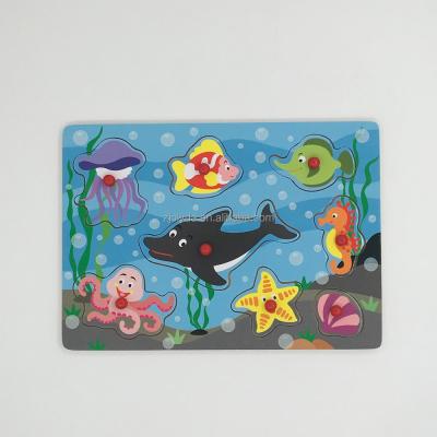 China Eco - Friendly Marine Animals Button Puzzle Games For Kids for sale