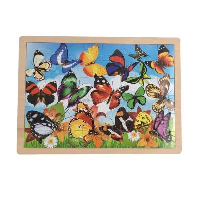 China Eco-friendly colorful wooden butterfly puzzle for kids for sale