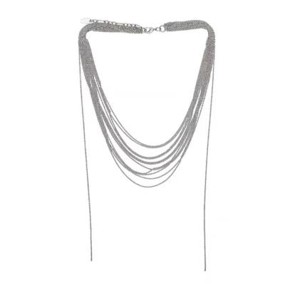 China Silver high-end irregular multi-layer chain flexible necklace temperament chain vintage spot clavicle niche pure sexy pure accessories for sale