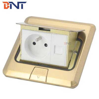 China waterproof design pop up outlet dual EU power flip up floor socket box for sale