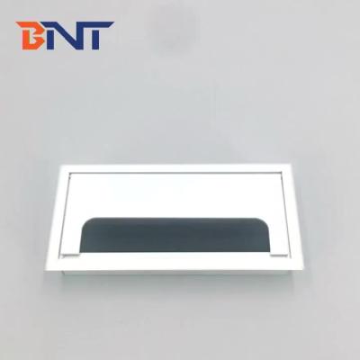 China Aluminum office furniture 160*80mm rectangular brush desk cable grommet for sale