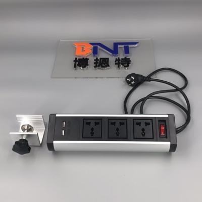 China aluminum alloy movable electrical power track socket outlets/conference table top electric power socket for sale