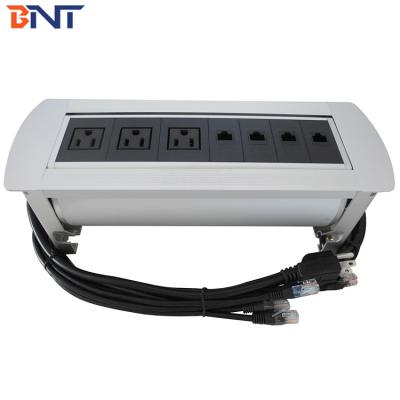 China Boente used in officr with three US power  automatic table hidden rotating outlet for sale