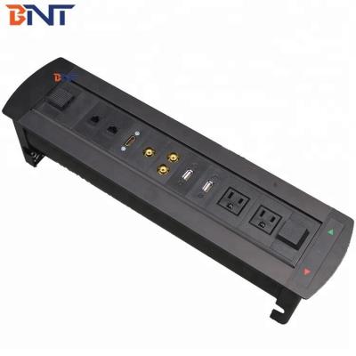 China USB / RJ45 / VGA Rotating Power Socket Tabletop Interconnect Box for sale