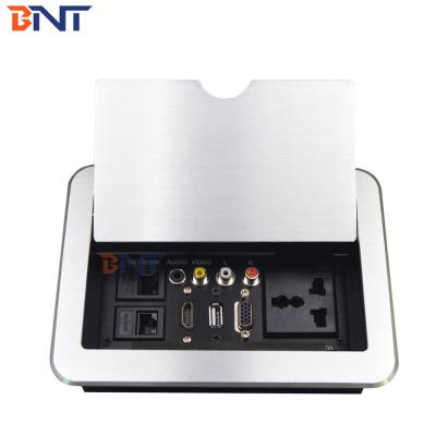 China BNT Tabletop Flip Up Multi-function Power Socket Box / Slip Up Socket / Slide Open Socket Box for sale