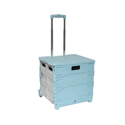 China Factory Supply Folding Utility Wheel Plastic Outdoor Fold Down Cart With Lid for sale