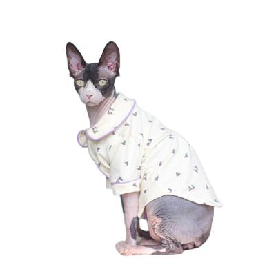 China Cotton Cat Clothes S-2XL Super Soft Stocked Shirt Pet Clothes Soft Printed Sphynx Pet Clothes for sale