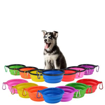 China Sustainable Custom Foldable Portable Pet Bowls Dog Cat Pet Food Water Feeding Bowl Container for sale