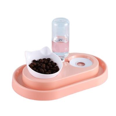 China Automatic Cat Slope Mouth Food Bowl Cat Food Dispenser Pet Water Dispenser for sale