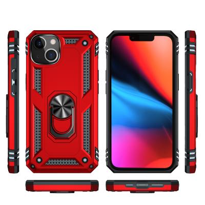 China hot sale Anti-fall military grade 2 in 1 Shockproof Ring Stand Case For Iphone 13 Mini Cell Phones Case for sale