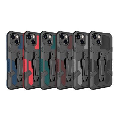 China Anti-drop GSCASE Shockproof 2 in 1 Case with Belt Loops Holder Phone Case for Iphone 13 pro Max Stand Case for sale