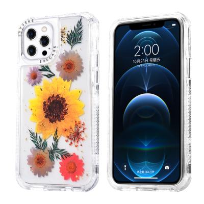 China Anti-drop GSCASE 3 in 1 PC TPU Camera Lens Protective Case For iphone 11 12 pro Flower Cell Phone Cases for sale