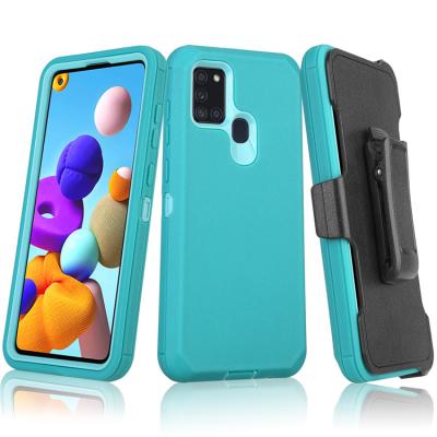 China GSCASE Anti-drop Phone Holster Belt Clip Case For Samsung Galaxy A21S Defender Phone Case for sale