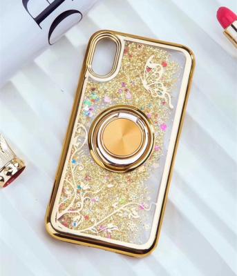 China 2019 Quicksand Case Low MOQ TPU Liquid Plated Electroplating Phone Case For ZTE N9136 Cover With Ring Holder for sale