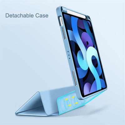 China Stand Design GSCASE Foldable Tablet Covers And Detachable Magnetic Flip Leather Case For Ipad Stand 10.2 Foldable Case 8th for sale