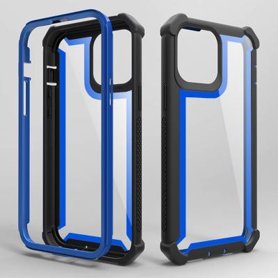 China Anti-fall 2 IN 1 PC TPU Cell Phone Accessories Case Transparent For iPhone 13 Pro Max Phone Case Cover for sale