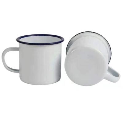 China Best Selling Sustainable 350ml Enamel Mugs Enamel Mugs Custom Home Office Mugs Log for sale