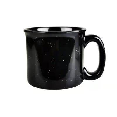 China Best Export Viable Sale 14oz Nordic Imitation Ceramic Mug Star Luster White Black Mug for sale